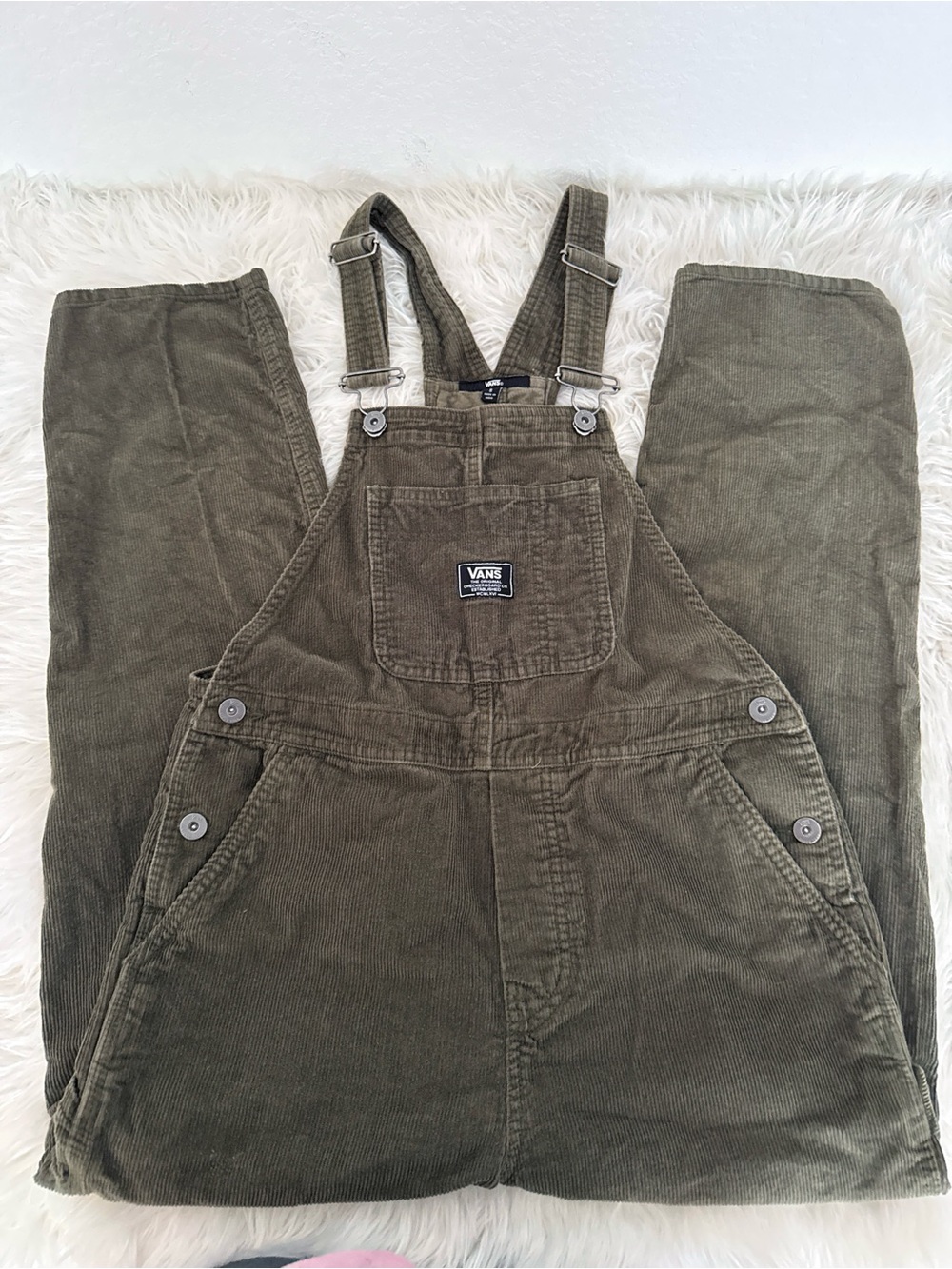 Vans Olive Green Corduroy Overalls